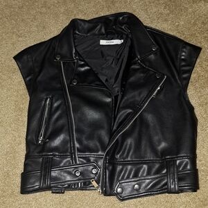 JustFab Faux Leather Crop Jacket